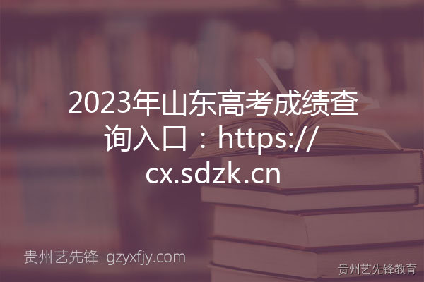 2023年山东高考成绩查询入口：https://cx.sdzk.cn