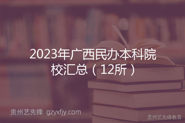 2023年广西民办本科院校汇总（12所）